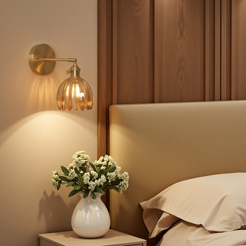 Gilded Tulip Bud Wall Light for Classic Interiors