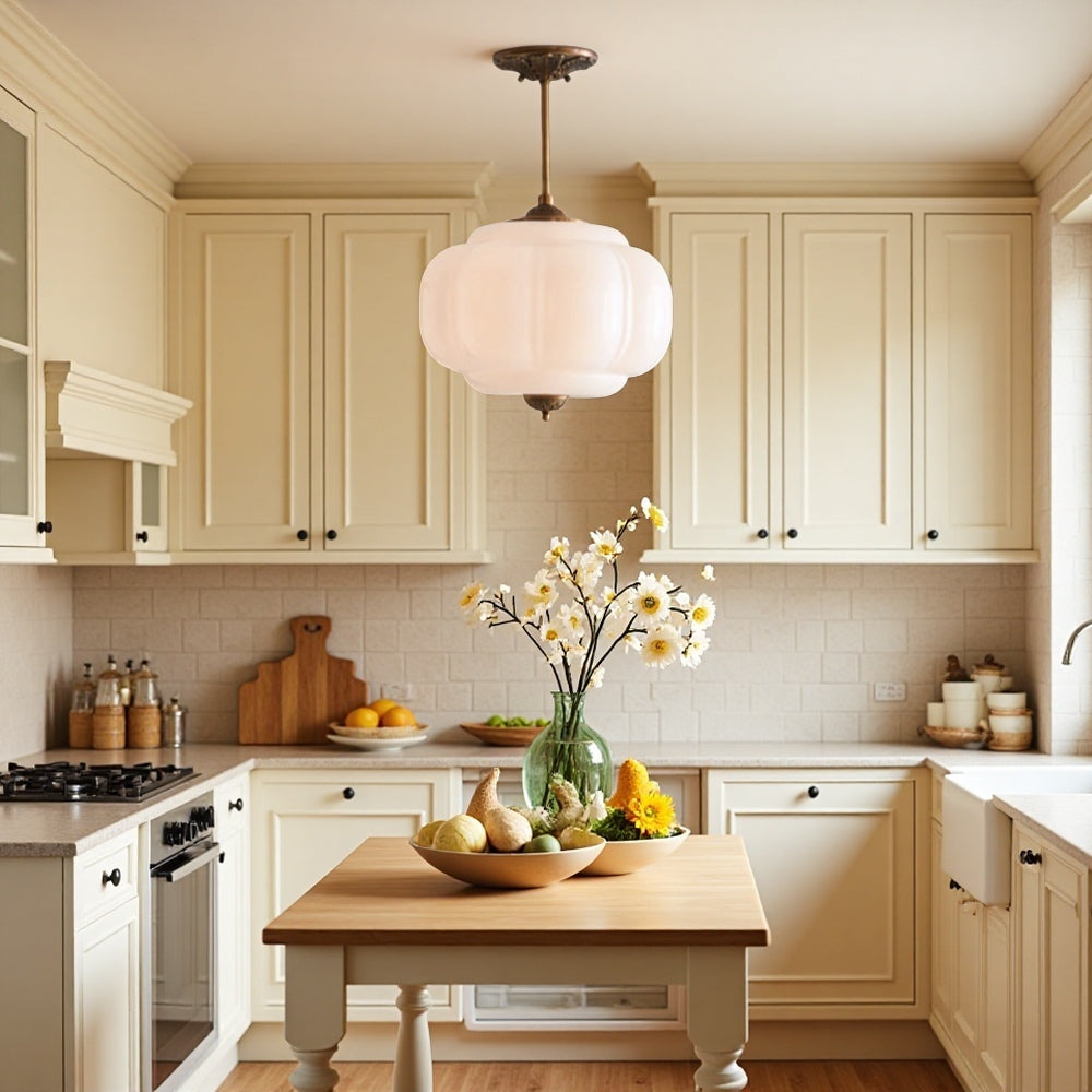 Vintage Glass Ceiling Light – Elegant Semi-Flush Lighting