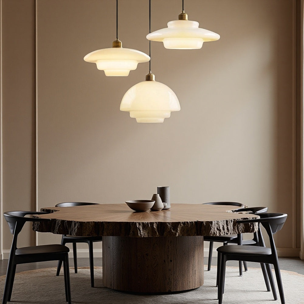 Art Deco Opal Glass Ceiling Light for Dining Room