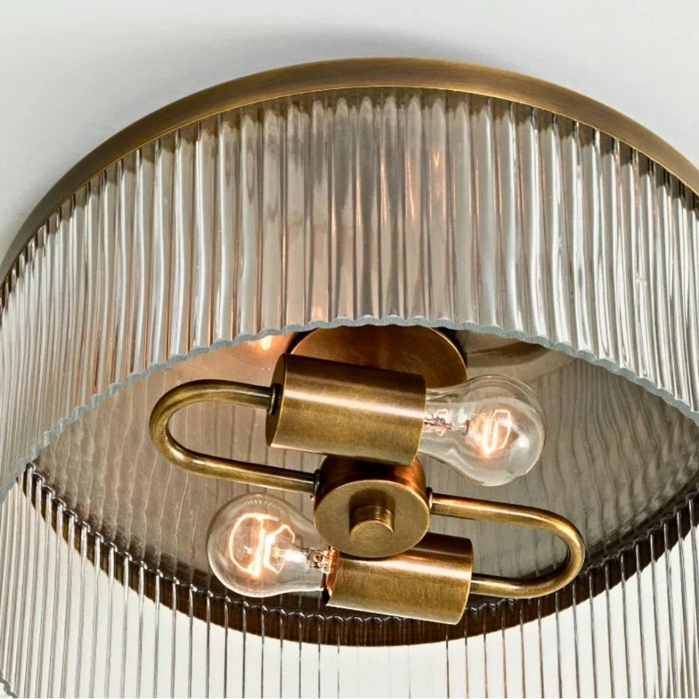 Elegant Ribbed Glass Ceiling Lamp