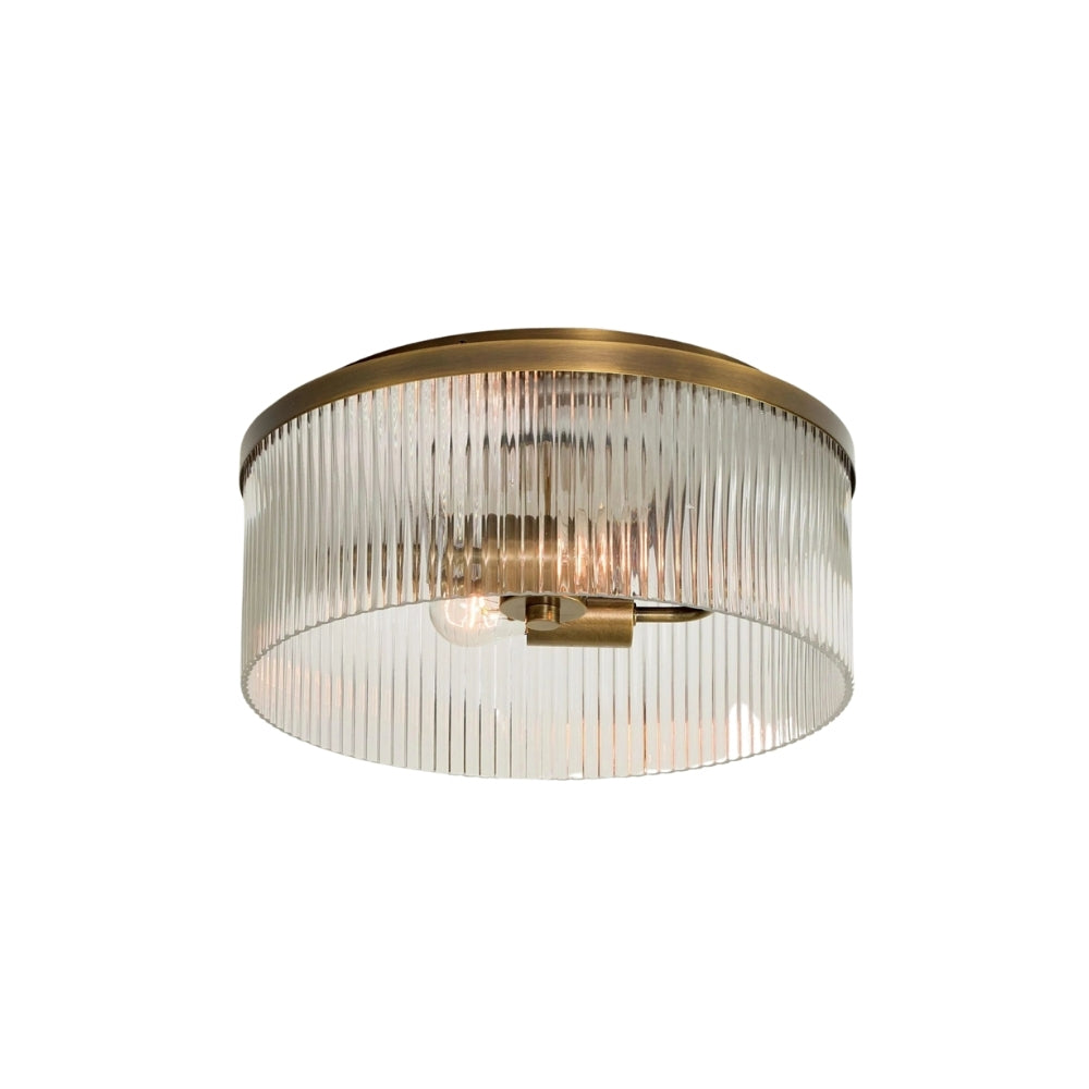 Elegant Ribbed Glass Ceiling Lamp