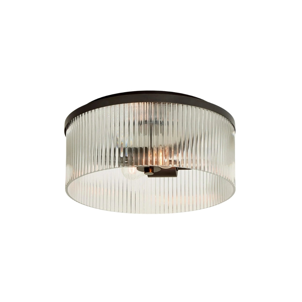 Elegant Ribbed Glass Ceiling Lamp