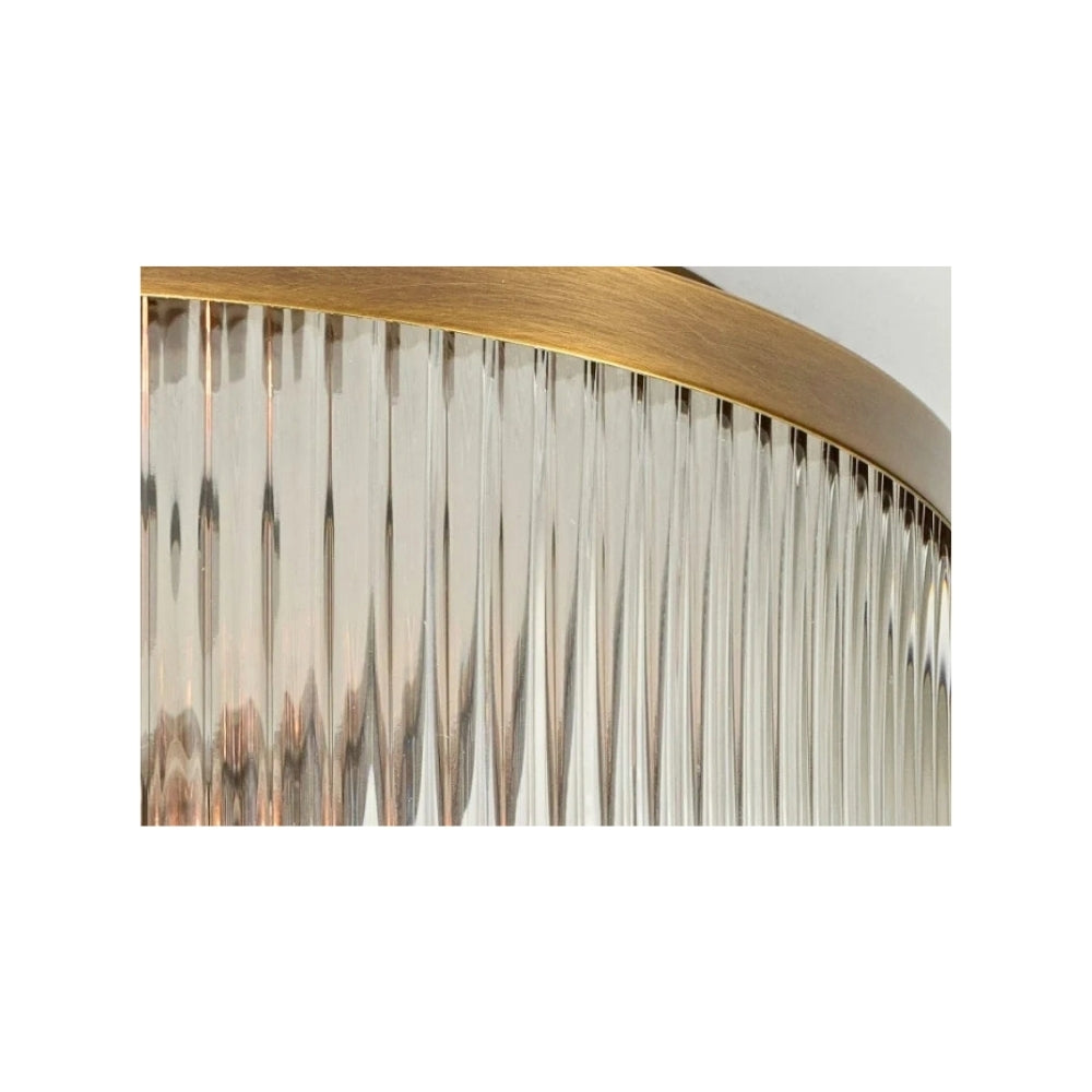 Elegant Ribbed Glass Ceiling Lamp
