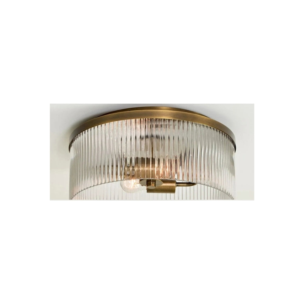 Elegant Ribbed Glass Ceiling Lamp