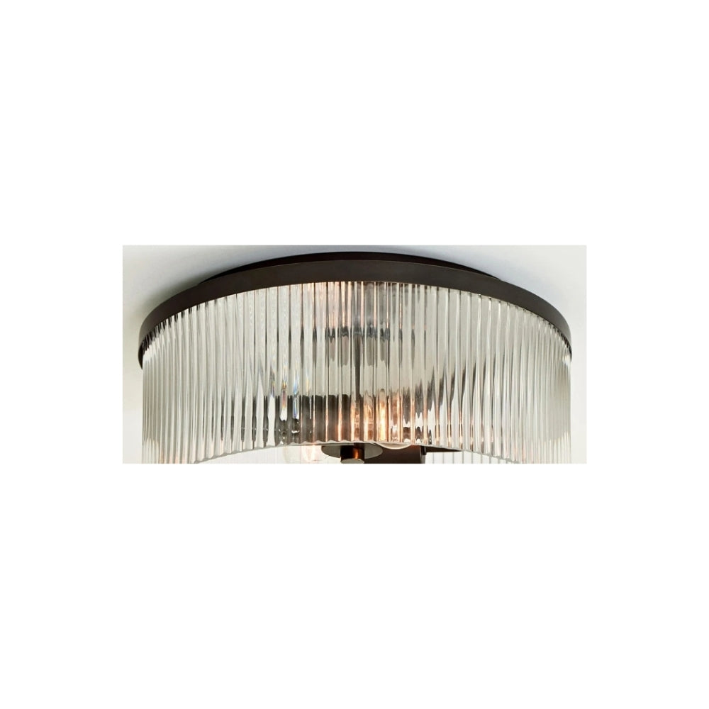 Elegant Ribbed Glass Ceiling Lamp