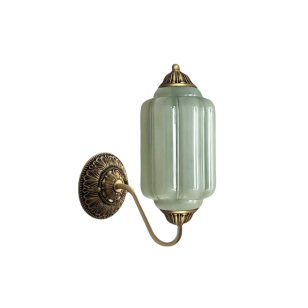 Classic Brass Wall Sconce with Glass Shade - Hallway Lighting