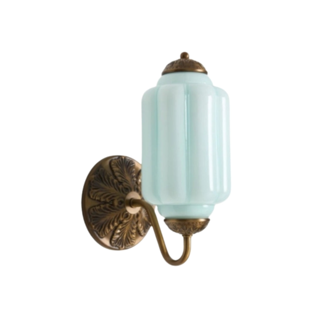 Classic Brass Wall Sconce with Glass Shade - Hallway Lighting