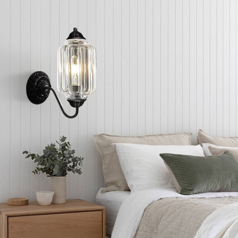 Classic Brass Wall Sconce with Glass Shade - Hallway Lighting