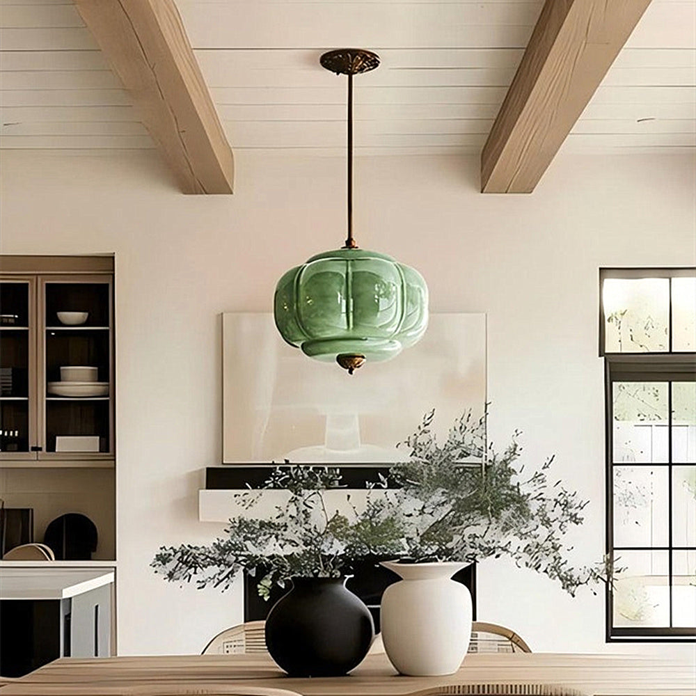 Vintage Glass Ceiling Light – Elegant Semi-Flush Lighting